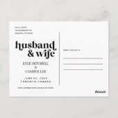 We hebben Eloped Husband en Wife Weddenschap Chic Briefkaart (Achterkant)