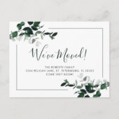 We hebben Emerald Green Eucalyptus New Address Ann Aankondigingskaart (Voorkant)