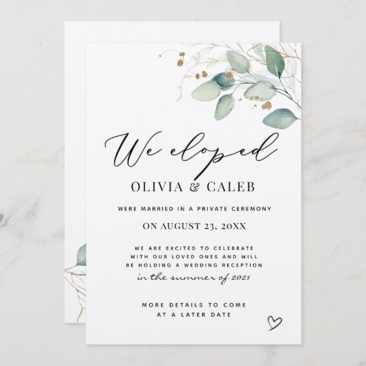 We hebben Eucalyptus bruiloft aankondiging (Voorkant / Achterkant)