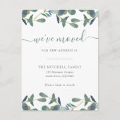 We hebben Eucalyptus Crest verplaatst | Bewegende  Uitnodiging Briefkaart (Voorkant)