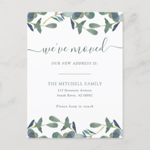 We hebben Eucalyptus Crest verplaatst Verplaatsi Uitnodiging Briefkaart