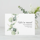 We hebben Eucalyptus Greenery Moving Aankondiging (Staand voorkant)