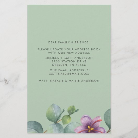 We hebben Eucalyptus Greenery Moving Briefpapier (Achterkant)