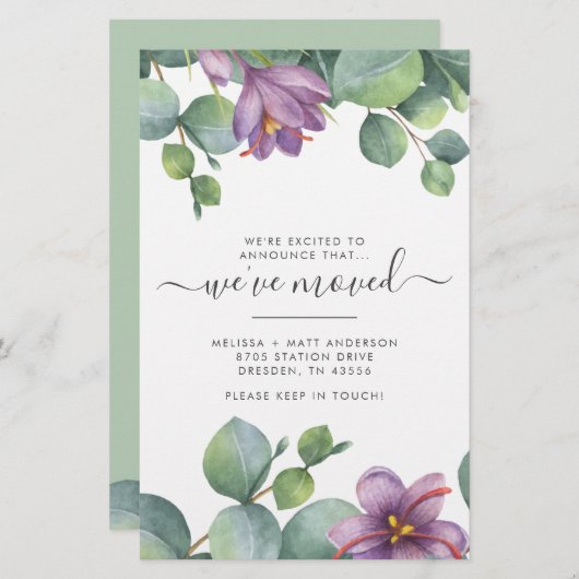 We hebben Eucalyptus Greenery Moving Briefpapier (Voorkant / Achterkant)