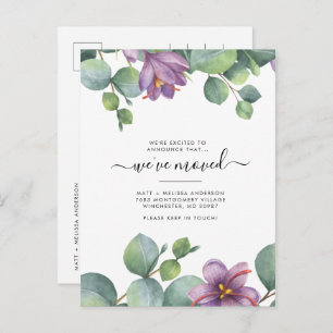 We hebben Eucalyptus Greenery Paars Moving Briefkaart