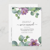 We hebben Eucalyptus Greenery Paars Moving Briefkaart (Voorkant / Achterkant)