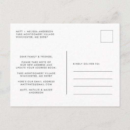 We hebben Eucalyptus Greenery Paars Moving Briefkaart (Achterkant)