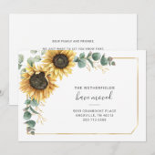 We hebben Eucalyptus Greenery Sunflower Moving Aankondiging (Voorkant / Achterkant)