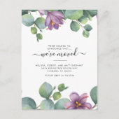 We hebben Eucalyptus Paarse groen bladeren verplaa Aankondigingskaart (Voorkant)