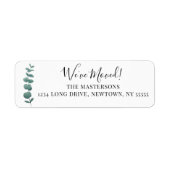 We hebben Eucalyptus retouradres verplaatst Etiket (Voorkant)