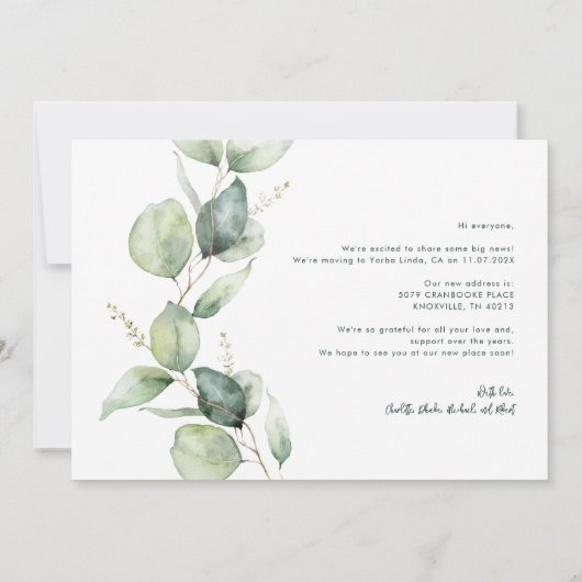 We hebben Eucalyptus verhuisd Aankondiging (Achterkant)