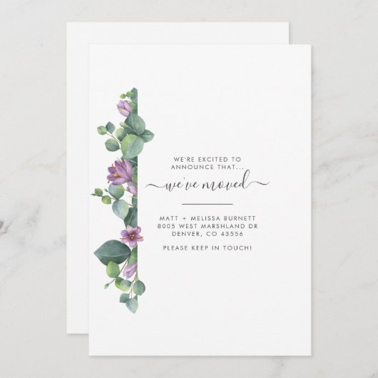 We hebben Eucalyptus verhuisd aankondiging (Voorkant / Achterkant)