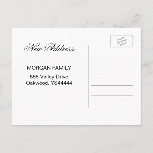 We hebben Evening Photo verplaatst Aankondigingskaart (Achterkant)