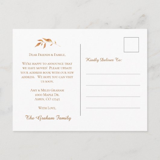 We hebben Fall Leaves Thanksgiving Moving Aankondigingskaart (Achterkant)