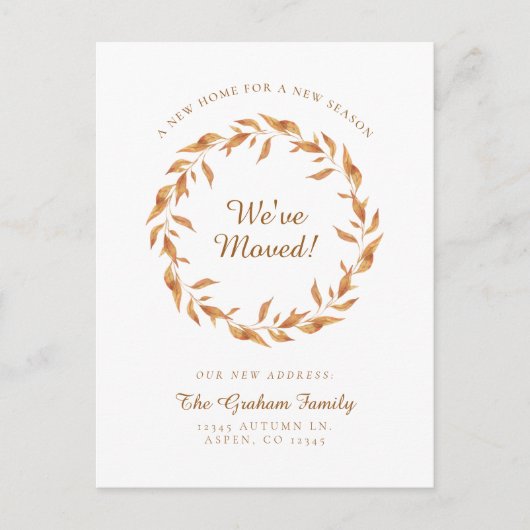 We hebben Fall Leaves Thanksgiving Moving Aankondigingskaart (Voorkant)