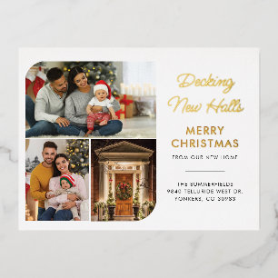 We Hebben Familie Kerst Foto's Verplaatst Bewegend Folie Feestdagen Briefkaart