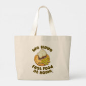We hebben fastfood thuis nostalgie grote tote bag (Achterkant)