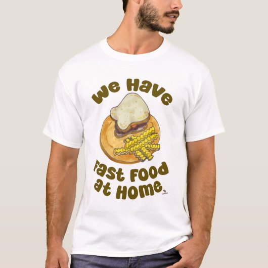 We hebben fastfood thuis nostalgie t-shirt (Voorkant)