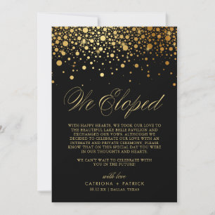 We hebben Faux Gold Foil Confetti Black Weddenscha Aankondiging