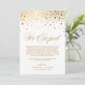 We hebben Faux Gold Foil Confetti White Wedding ge Aankondiging (Staand voorkant)