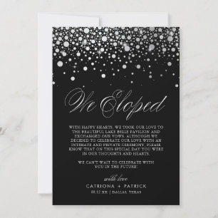We hebben Faux Silver Foil Confetti Black Weddensc Aankondiging