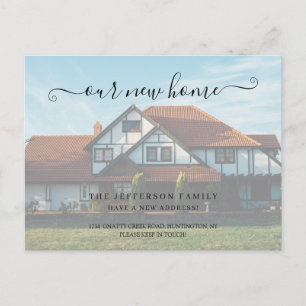 We hebben Faux Vellum Effect Foto Moving Aankondigingskaart