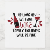 We hebben Feestdagen van de wijnfamilie die prima  Wijn Etiket (Enkel label)