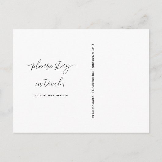 We hebben Floral Change of Address verplaatst Aankondigingskaart (Achterkant)