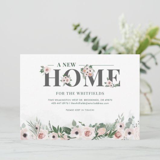 We hebben Floral Family verhuisd Aankondiging (Staand voorkant)