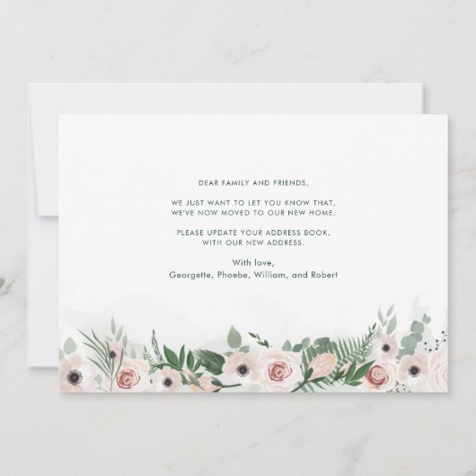 We hebben Floral Family verhuisd Aankondiging (Achterkant)