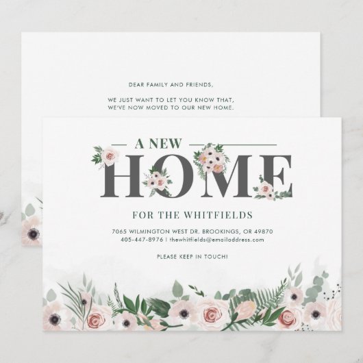 We hebben Floral Family verhuisd Aankondiging (Voorkant / Achterkant)