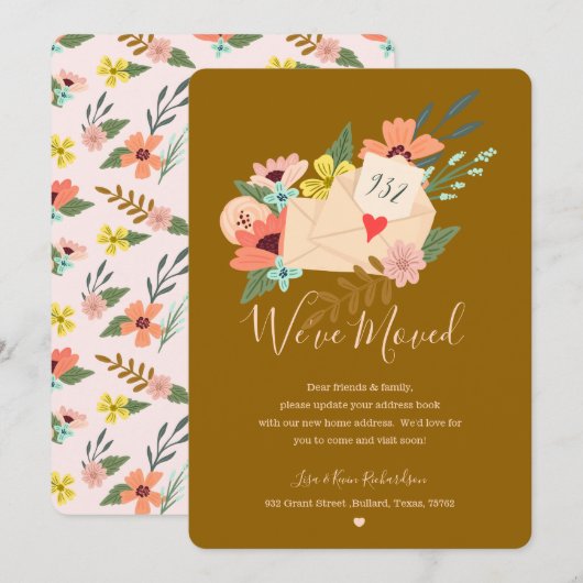 We hebben Floral & Greenery Envelope Nieuw Adres v Aankondiging (Voorkant / Achterkant)