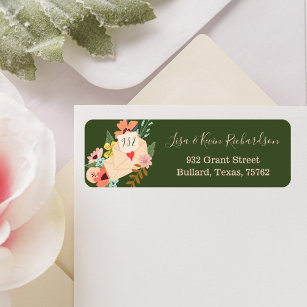 We hebben Floral & Greenery Envelope Nieuw Adres v Etiket