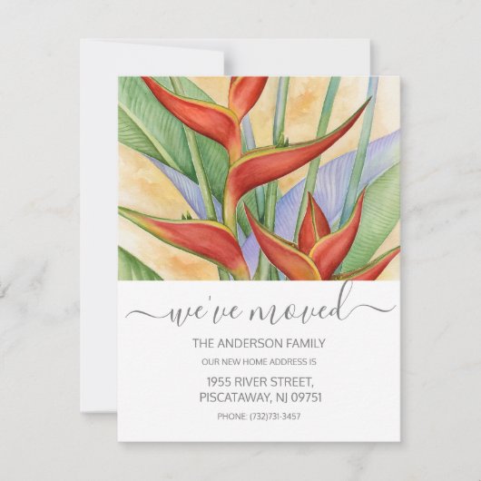 We hebben Floral Heliconia Roos Gold Script Text v Aankondiging (Voorkant)