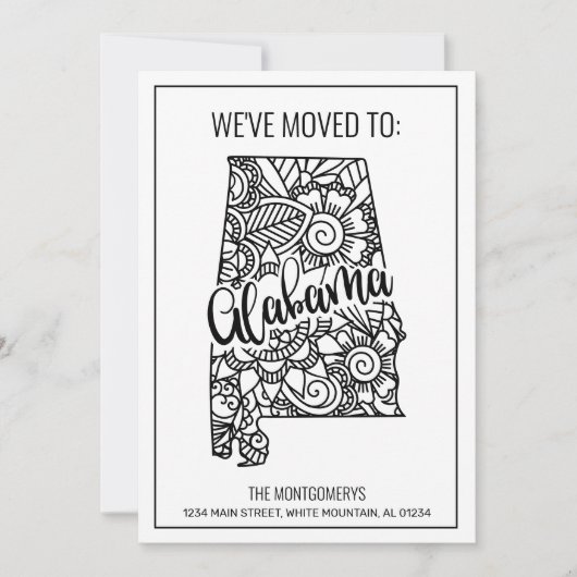 We hebben Floral Mandala Alabama State New Home ve Aankondiging (Voorkant)