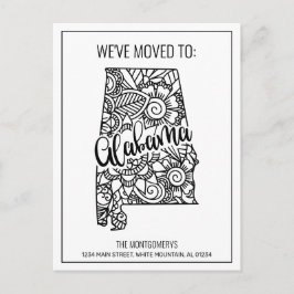 We hebben Floral Mandala Alabama State New Home ve Aankondigingskaart