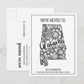 We hebben Floral Mandala Alabama State New Home ve Aankondigingskaart (Voorkant / Achterkant)