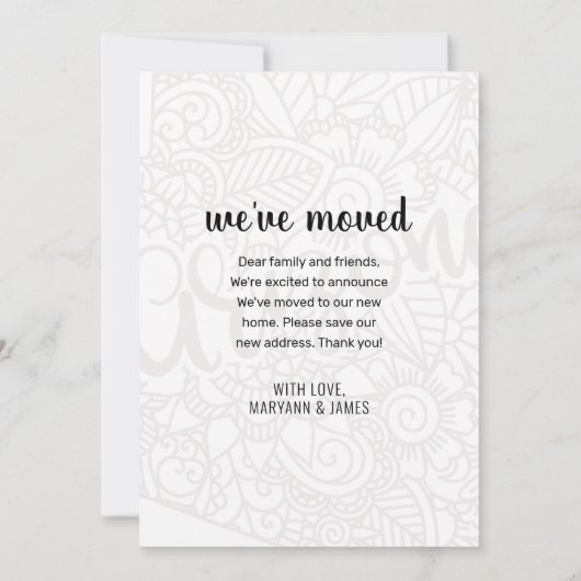 We hebben Floral Mandala Arizona State New Home ve Aankondiging (Achterkant)