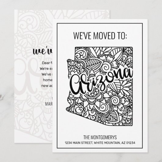 We hebben Floral Mandala Arizona State New Home ve Aankondiging (Voorkant / Achterkant)