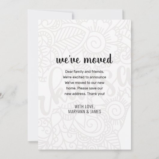 We hebben Floral Mandala Arkansas State New Home v Aankondiging (Achterkant)