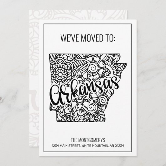 We hebben Floral Mandala Arkansas State New Home v Aankondiging (Voorkant / Achterkant)