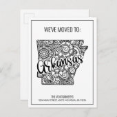 We hebben Floral Mandala Arkansas State New Home v Aankondigingskaart (Voorkant / Achterkant)