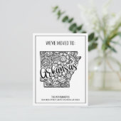 We hebben Floral Mandala Arkansas State New Home v Aankondigingskaart (Staand voorkant)
