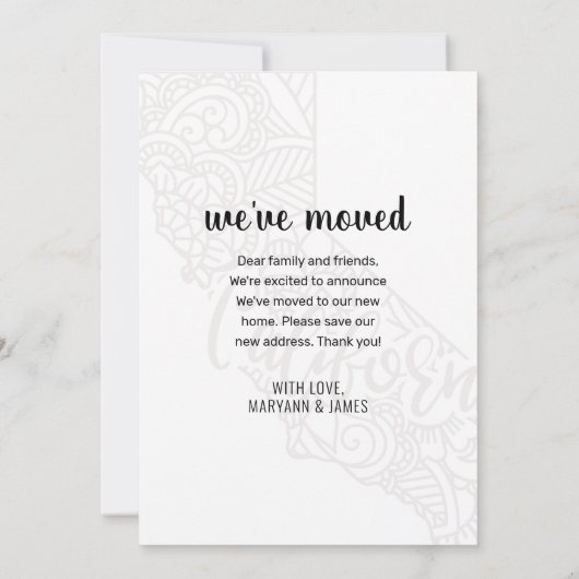 We hebben Floral Mandala California State Home ver Aankondiging (Achterkant)