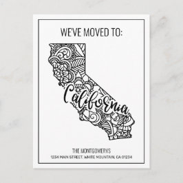 We hebben Floral Mandala Californië-staat verplaat Aankondigingskaart