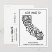 We hebben Floral Mandala Californië-staat verplaat Aankondigingskaart (Voorkant / Achterkant)