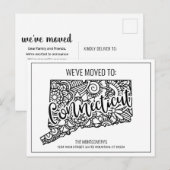 We hebben Floral Mandala Connecticut State verhuis Aankondigingskaart (Voorkant / Achterkant)