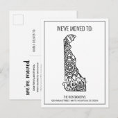 We hebben Floral Mandala Deleware State verplaatst Aankondigingskaart (Voorkant / Achterkant)