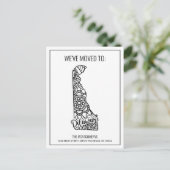 We hebben Floral Mandala Deleware State verplaatst Aankondigingskaart (Staand voorkant)