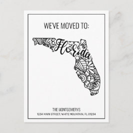 We hebben Floral Mandala Florida State verhuisd Aankondigingskaart